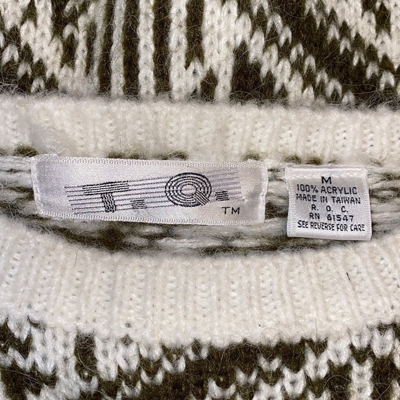 VNTAGE 90s T.Q. Geometric Crewneck Pullover Sweater Size Medium - Picture 4 of 4